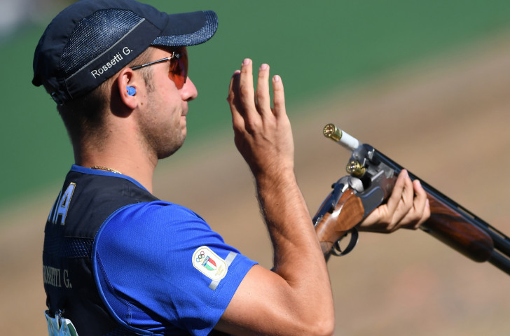 Italy's world and Olympic skeet shooting champion Gabriele Rossetti had to settle for silver at the ISSF World Cup in Changwon as Vincent Hancock of the United States equalled the world record to claim victory ©Getty Images  