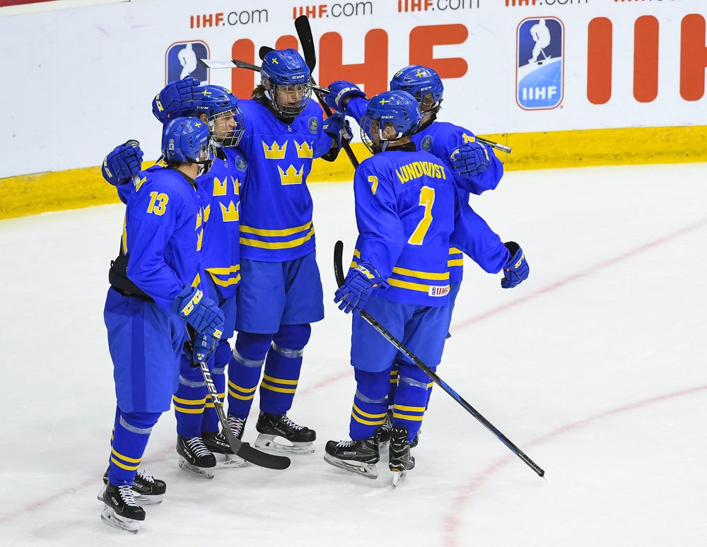 Bronze medal winners Sweden are due to host next year's IIHF World U18 Championship ©IIHF