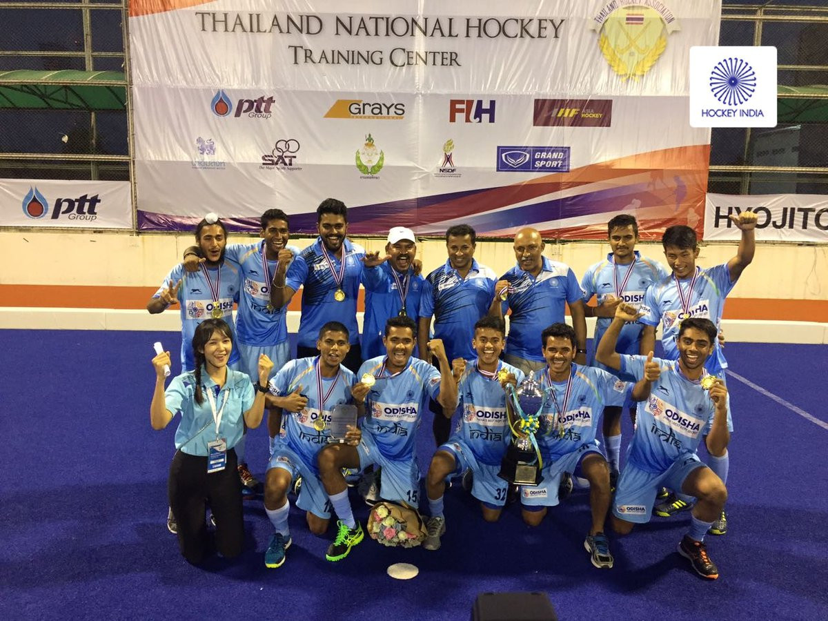India's men's hockey team triumphed at the Asian qualifier for the Buenos Aires 2018 Youth Olympic Games ©Hockey India/Twitter