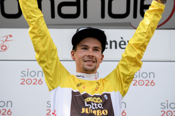 Primož Roglič celebrates his overall victory in this year's Tour de Romandie ©Getty Images  