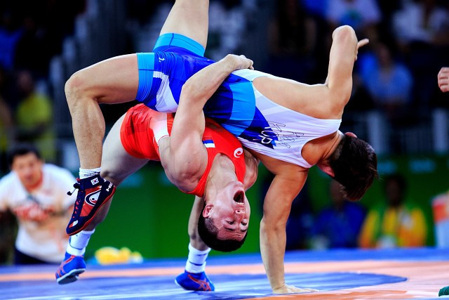 Action started today in the European Wrestling Championships in Kaspiysk ©Russian Wrestling Federation 


