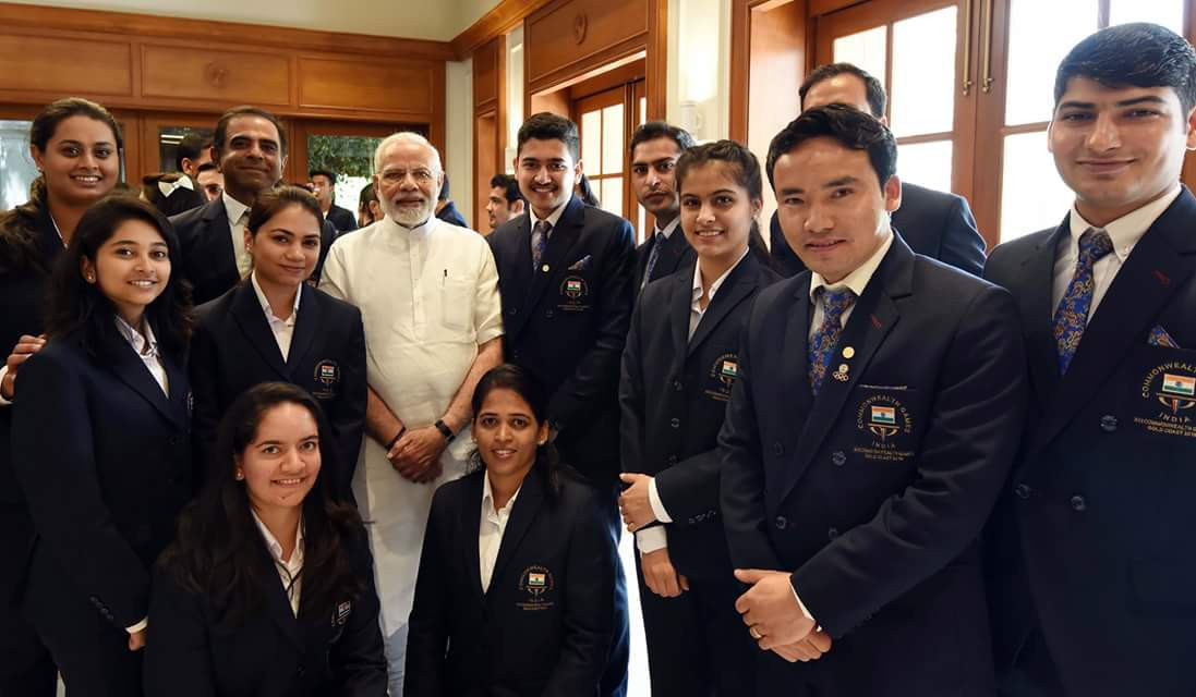 India's Prime Minister Narendra Modi has met some of his country's Commonwealth Games medallists from Gold Coast 2018 ©Twitter
