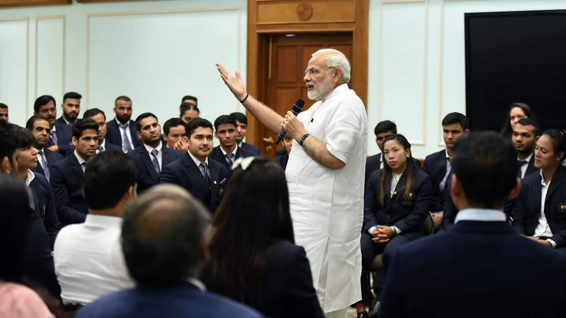 India's Prime Minister Narendra Modi told the country's Commonwealth Games medallists that their performances at Gold Coast 2018 had inspired the country ©Twitter