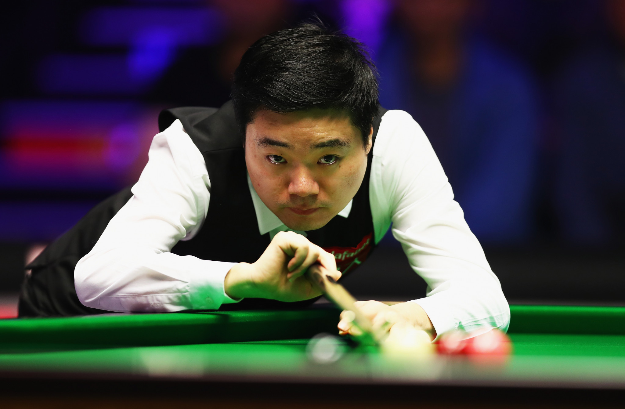 Ding Junhui is on the verge of a shock exit at the Crucible ©Getty Images