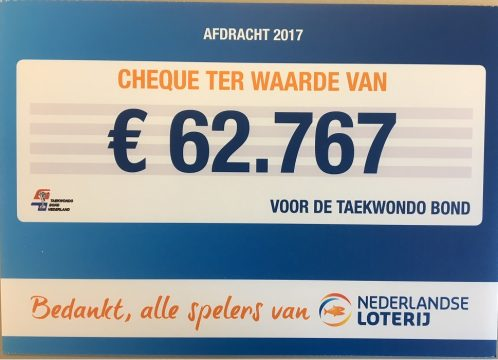 Taekwondo Federation Netherlands benefited from contribution from Dutch Lottery in 2017