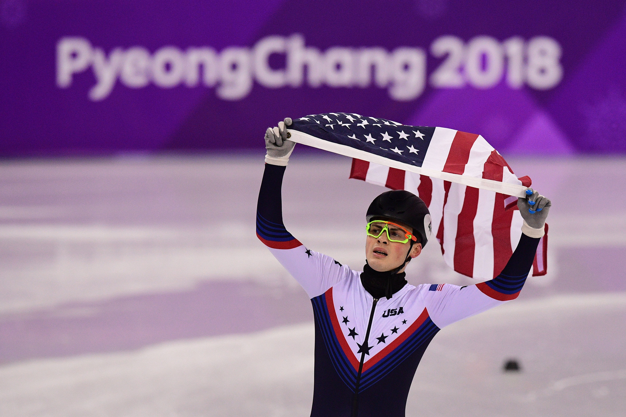 John-Henry Krueger claimed the United States only short track speed skating medal at Pyeongchang 2018 ©Getty Images