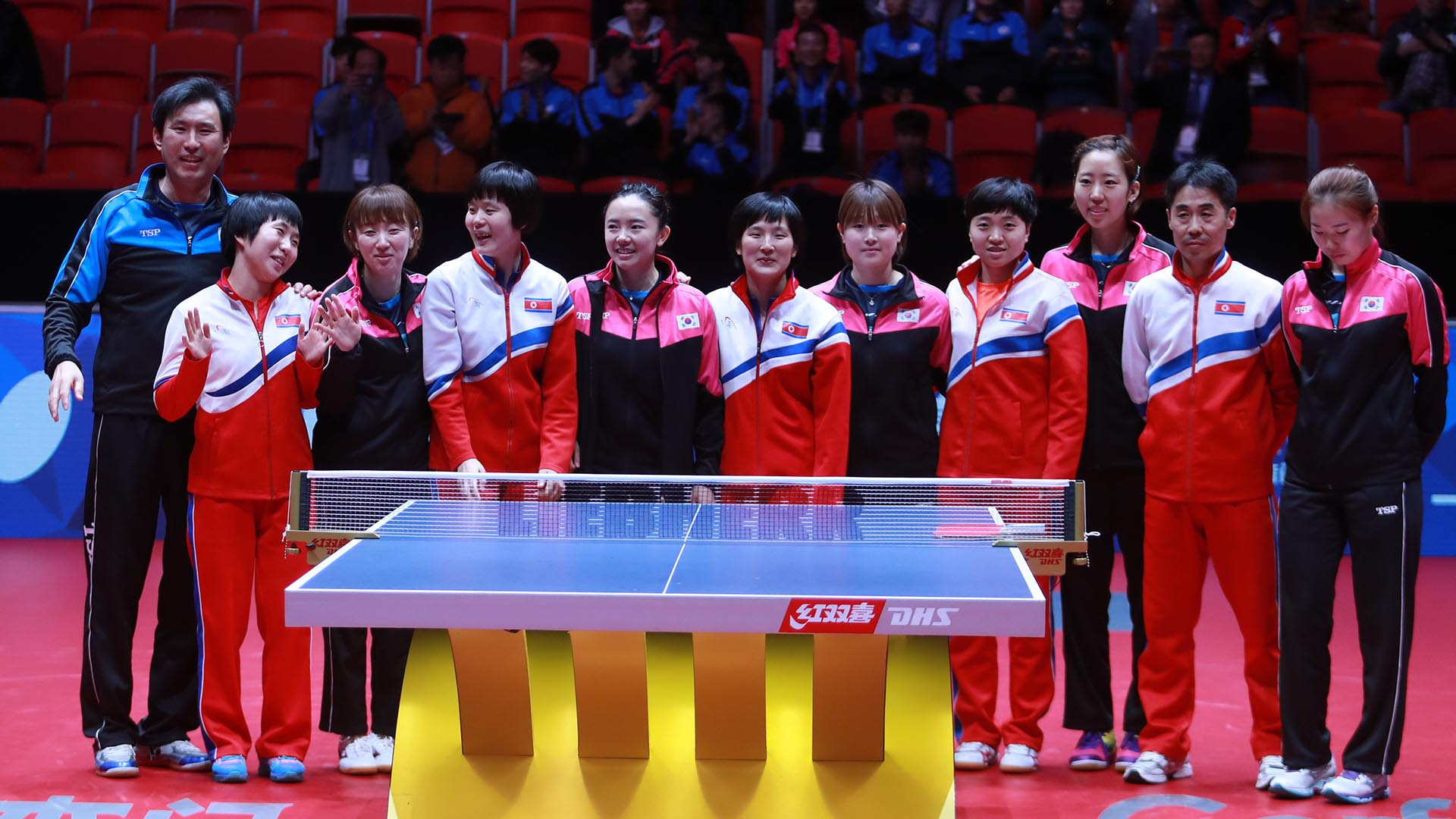 North and South Korea refused to play each other in the quarter-finals and instead formed a unified team ©ITTF