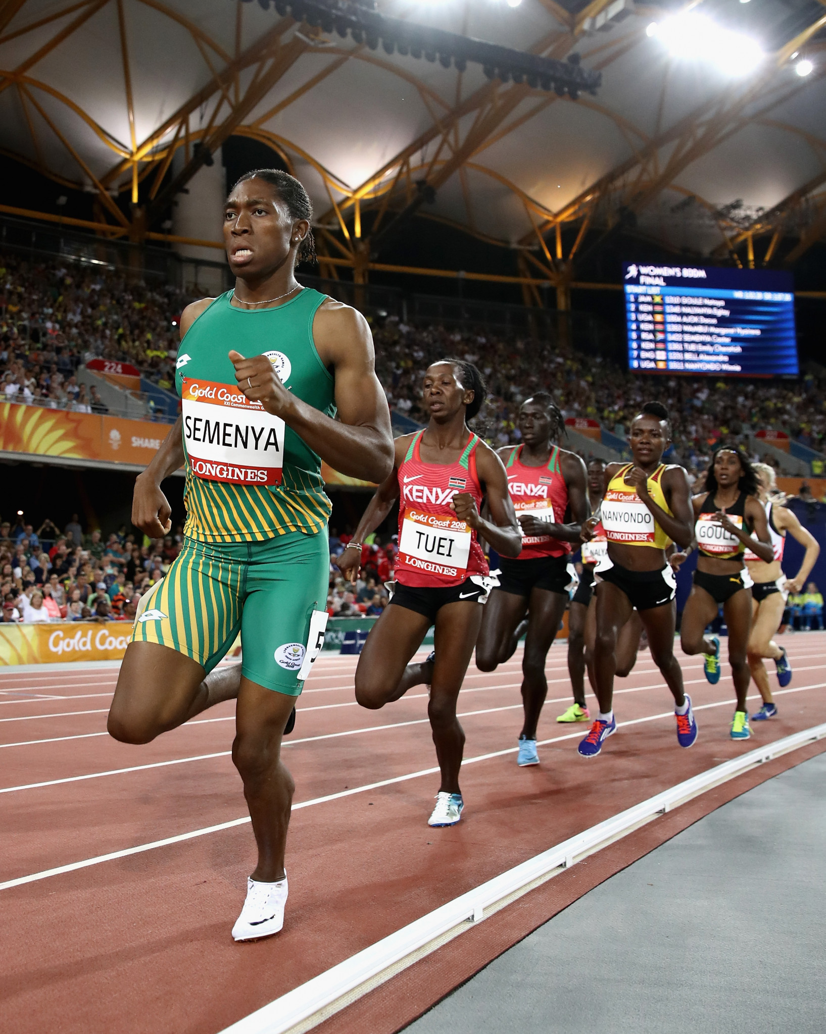 Caster Semenya, en route to Commonwealth 800m gold last month, has received widespread support within South Africa following the recent IAAF ruling on restricting testosterone levels in female athletes ©Getty Images  