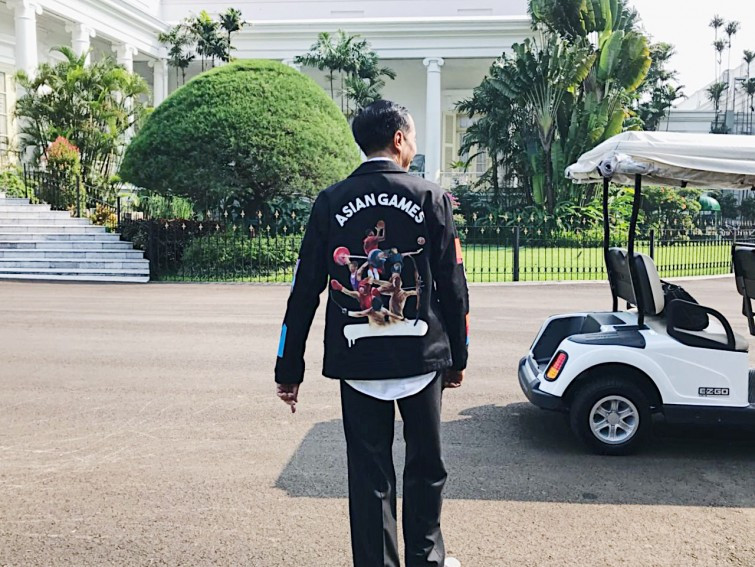 Indonesian President wears jacket to back Jakarta Palembang Asian Games