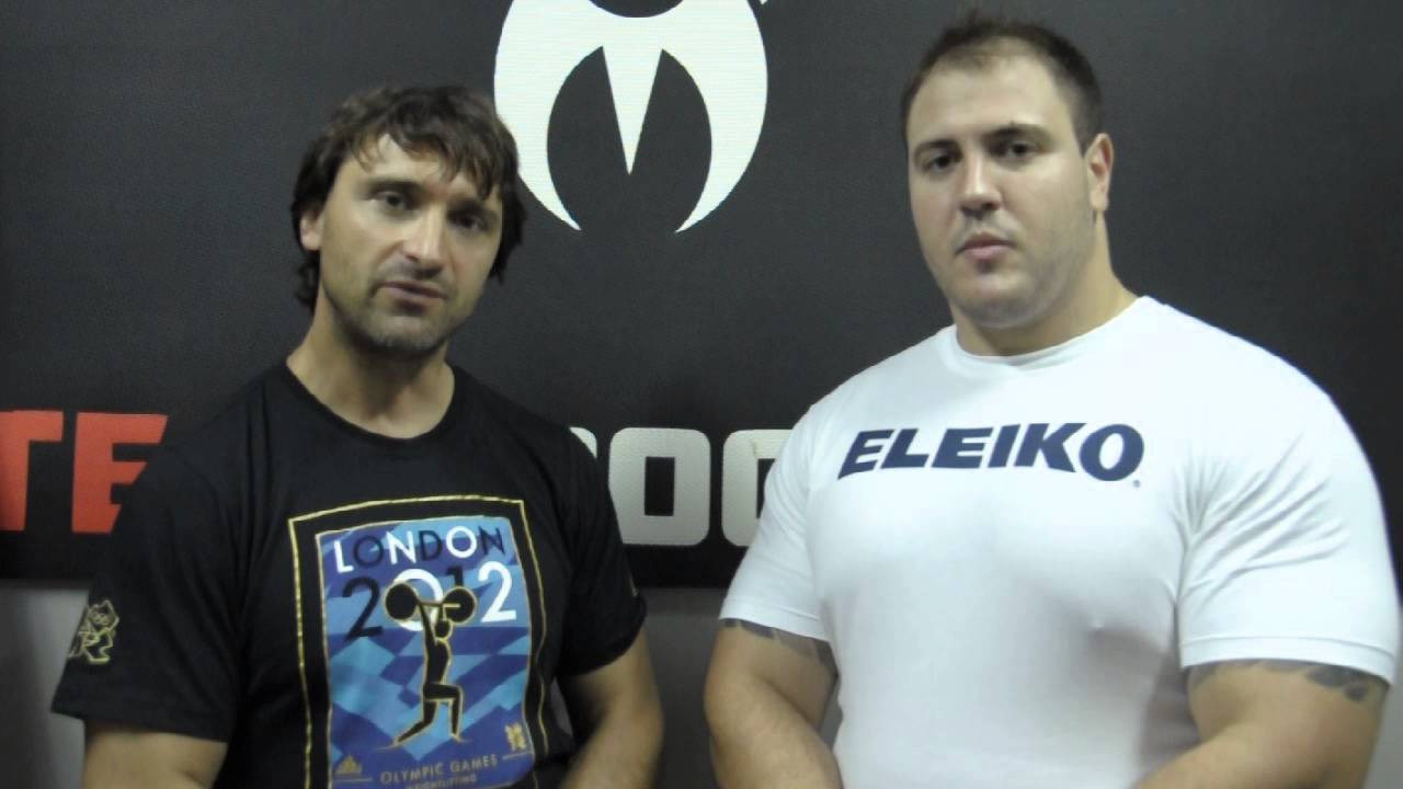 Maxim Agapitov, left, is committed to changing the culture of doping in weightlifting in Russia ©YouTube