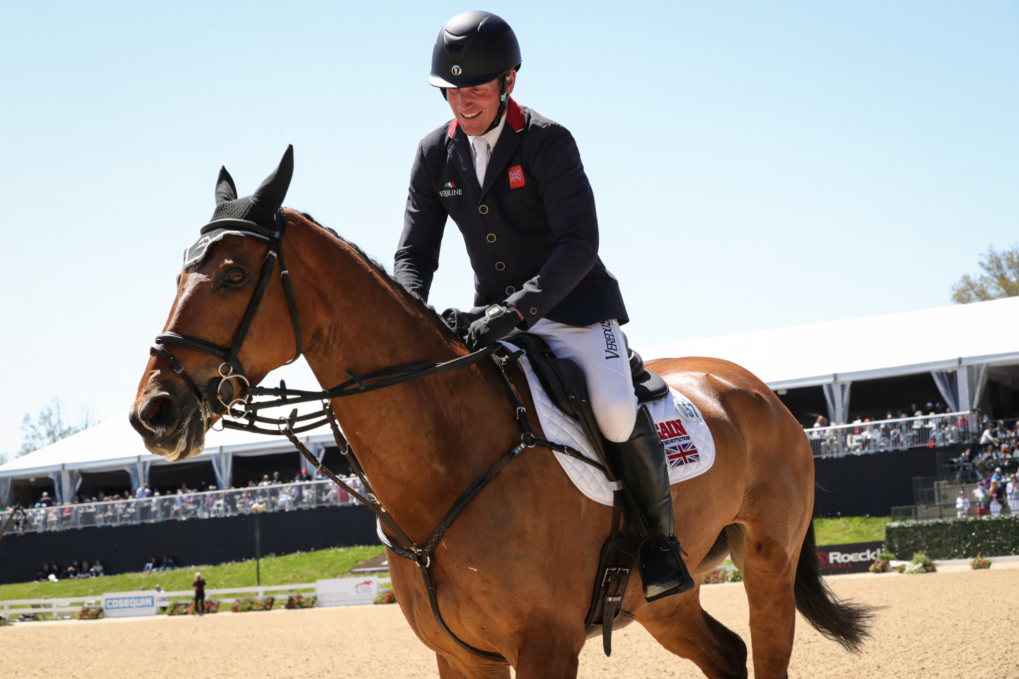 Oliver Townend remains in second place after leading following the dressage ©Getty Images