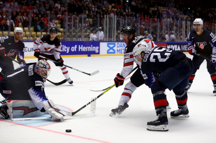 Pre-tournament favourites Canada, strengthened by NHL arrivals, inflicted a 10-0 defeat on South Korea in their second group match ©Getty Images  