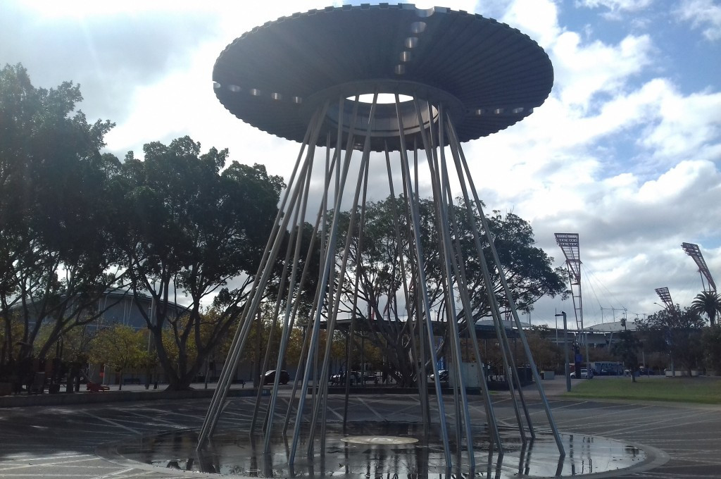 The Olympic Cauldron now stands as a water fountain in Cathy Freeman Park ©ITG