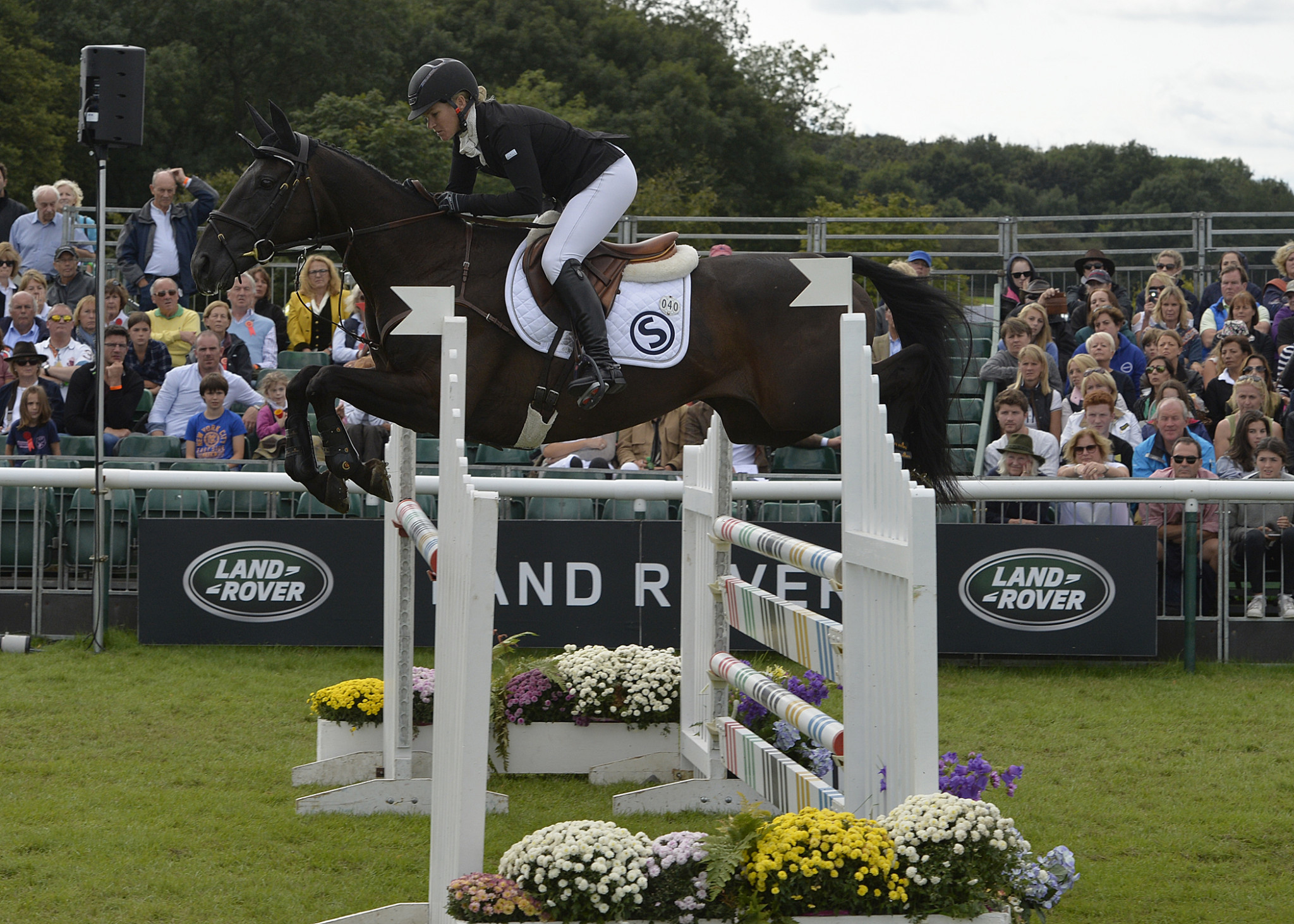 Jonelle Price, pictured competing on Classic Moet last year, has won the Badminton Horse Trials ©Getty Images