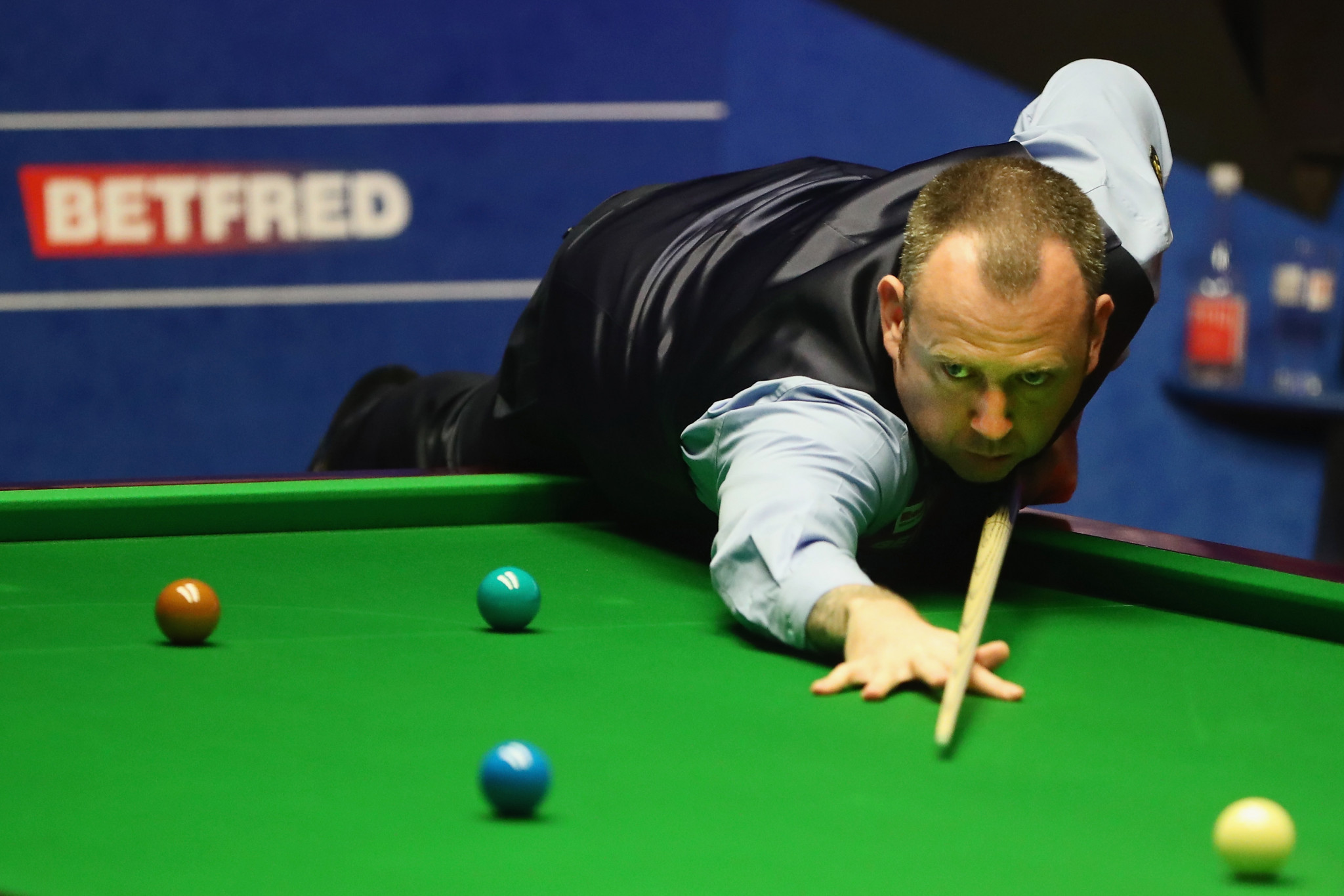 Mark Williams holds a three frame lead heading into the final day of competition ©Getty Images