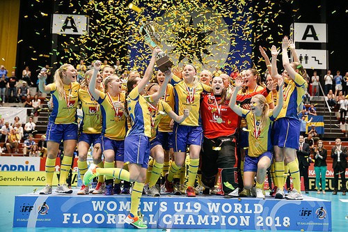 Sweden won the IFF Under-19 women's world title for the third time running in Switzerland ©IFF