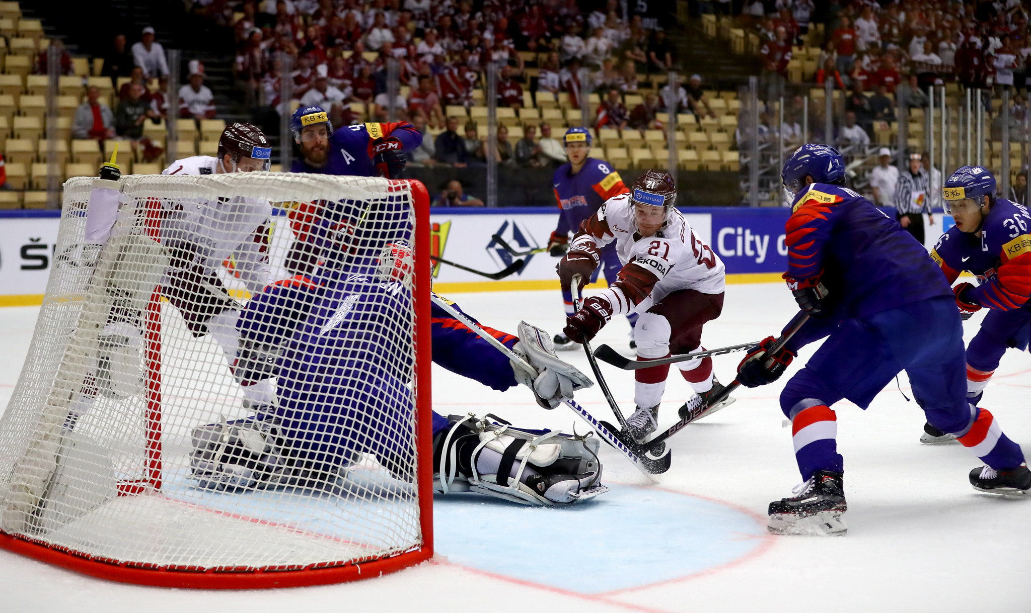 Latvia beat South Korea 5-0 in the other Group B match today ©Getty Images