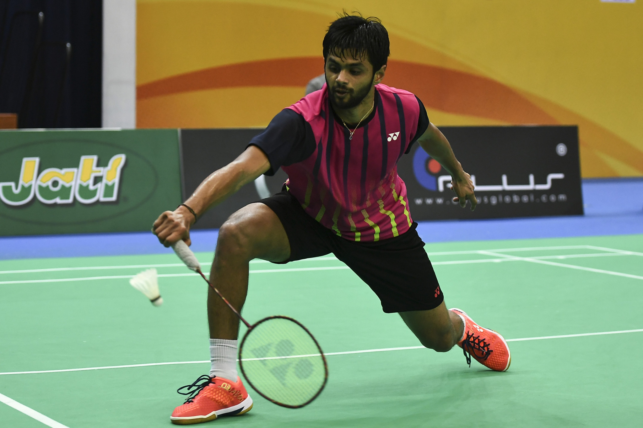 Second seed Sai Praneeth Bhamidipati of India beat Israel's Misha Zilberman in straight games in the men's tournament ©Getty Images