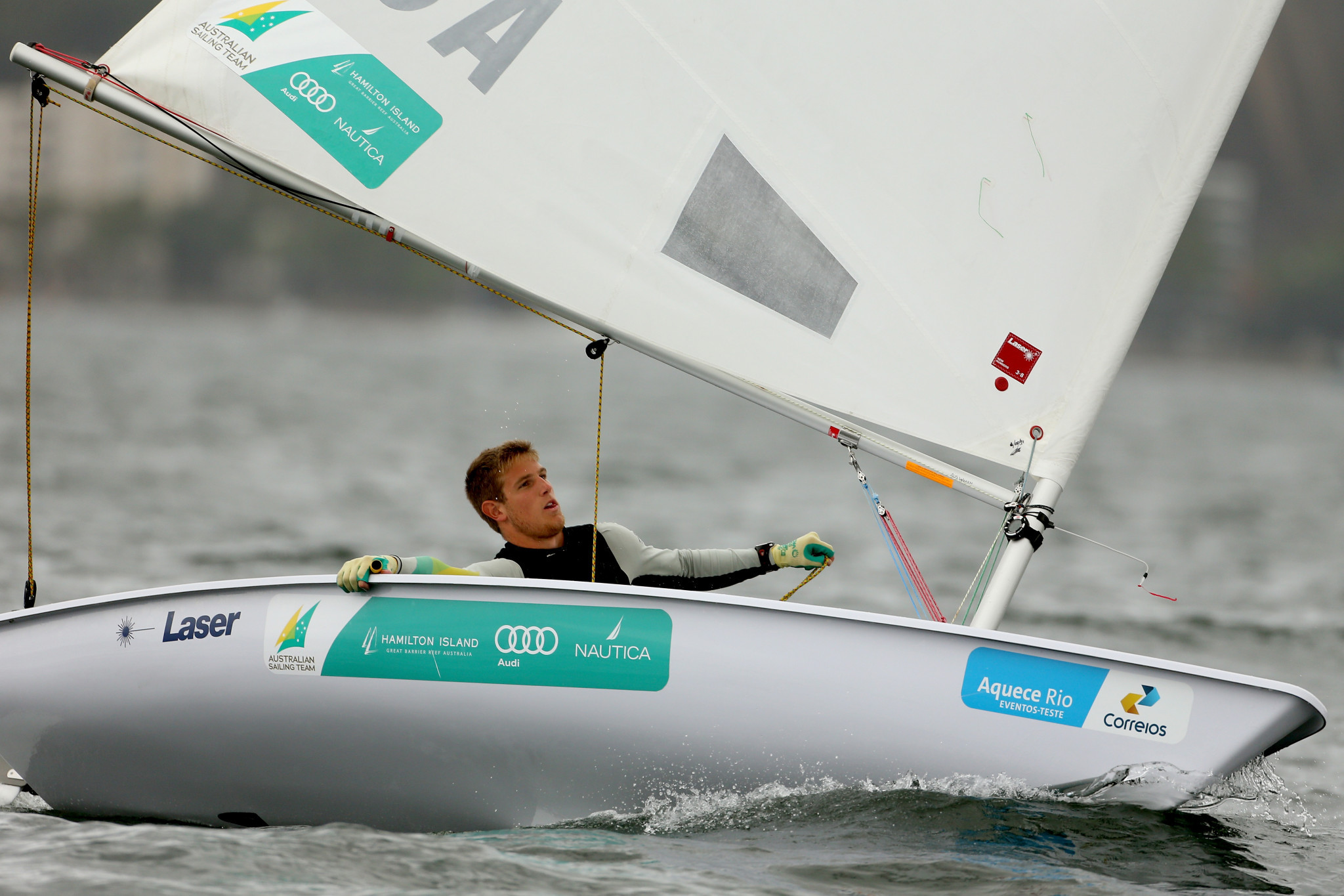 Matthew Wearn has taken the lead at the European Laser Championships ©Getty Images