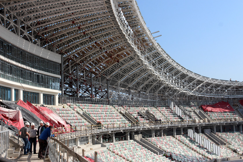Sport Ministry officials visit Dinamo Stadium as reconstruction of Minsk 2019 venue approaches completion