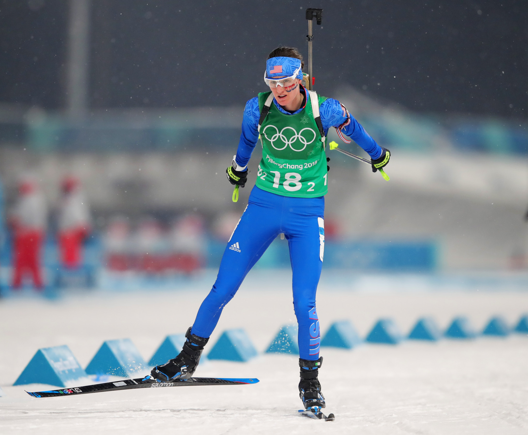 US biathlete Clare Egan was among those attending meetings with Anders Besseberg and Nicole Resch in 2017 ©Getty Images