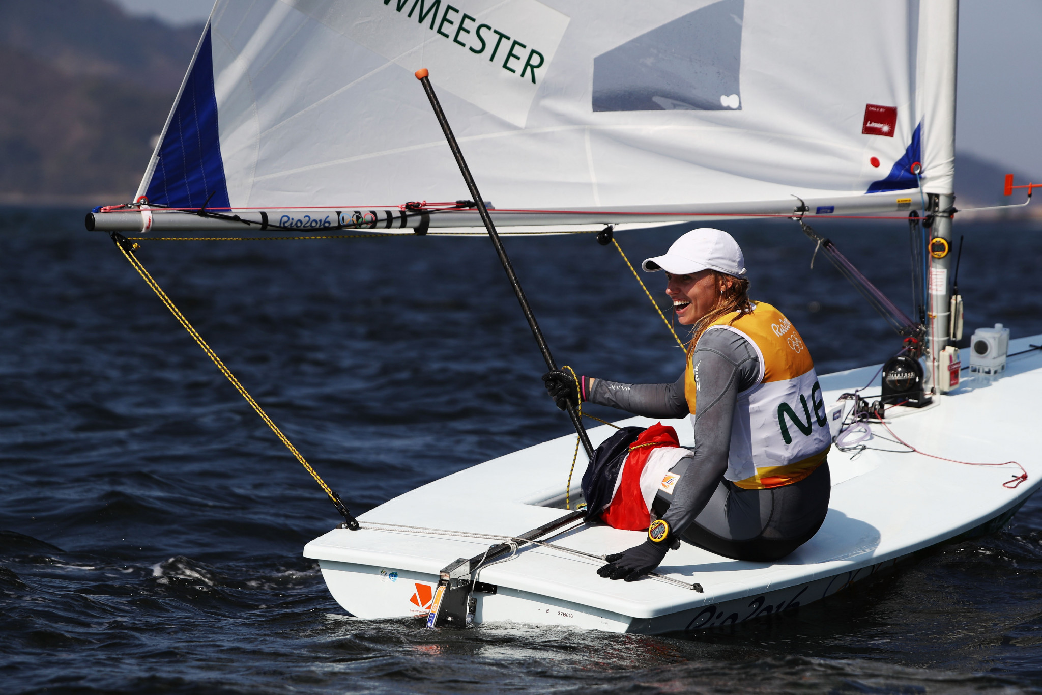 Marit Bouwmeester took the lead in the women's laser radial event ©Getty Images