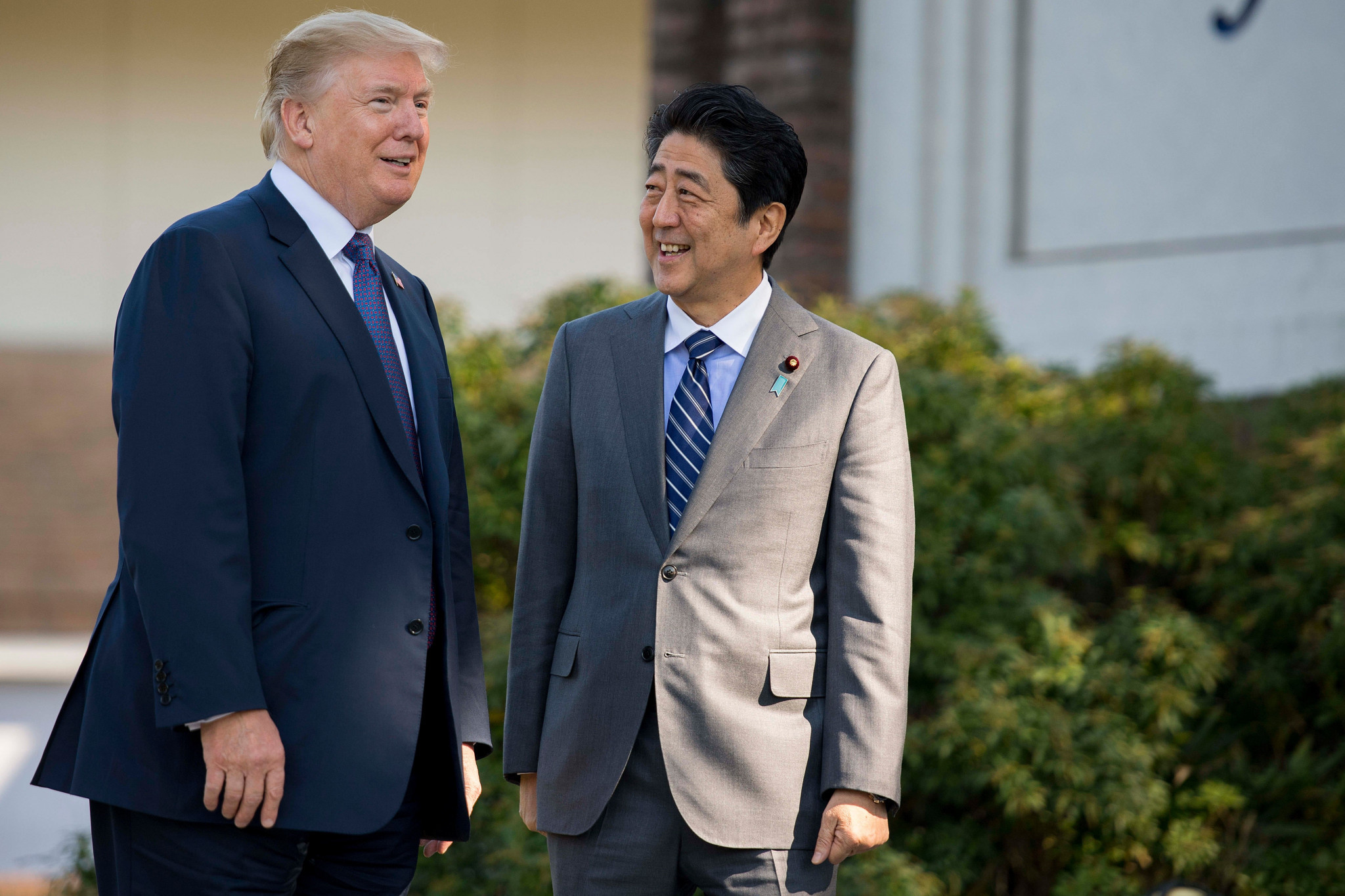 United States President Donald Trump and Japanese Prime Minister Shinzō Abe played a round of golf at the Kasumigaseki Country Club in November ©Getty Images