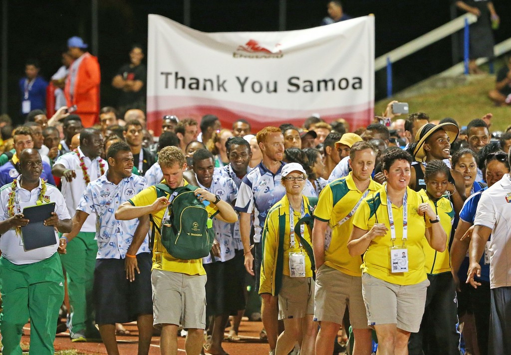 A banner thanking Samoa for their efforts during the seven-day Games ©Getty Images
