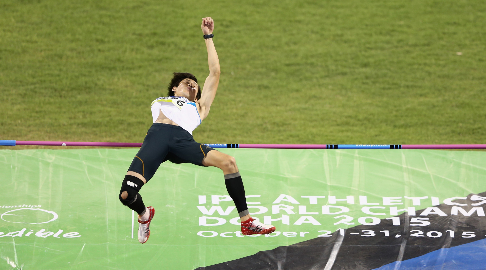 Paralympic silver medallist Hongjie Chen won the T46/47 high jump ©Getty Images