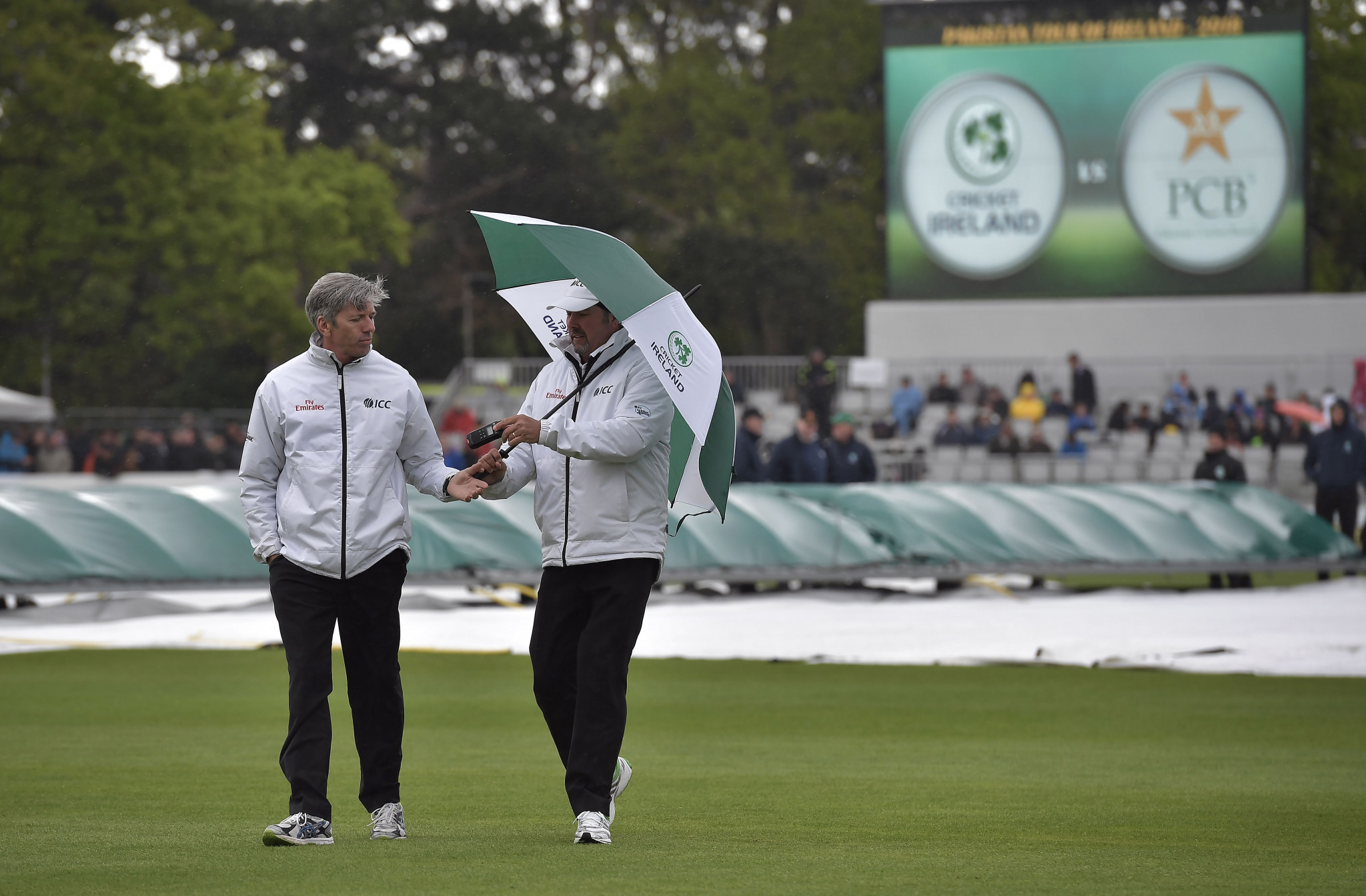 Ireland's cricket team have been forced to wait to make their Test debut after the first day of their historic inaugural match against Pakistan was washed out ©Getty Images