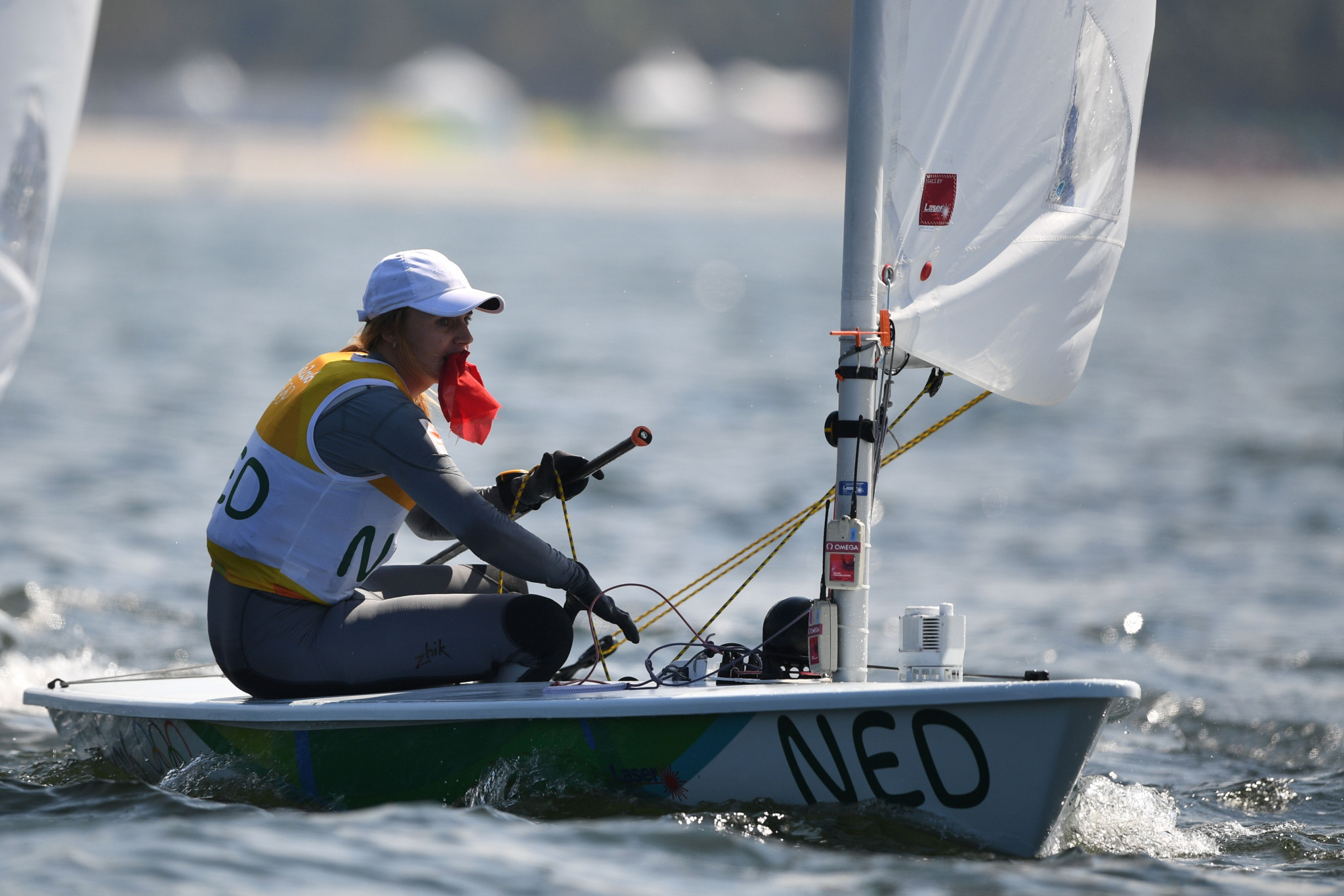 Marit Bouwmeester leads the women's laser radial event ©Getty Images