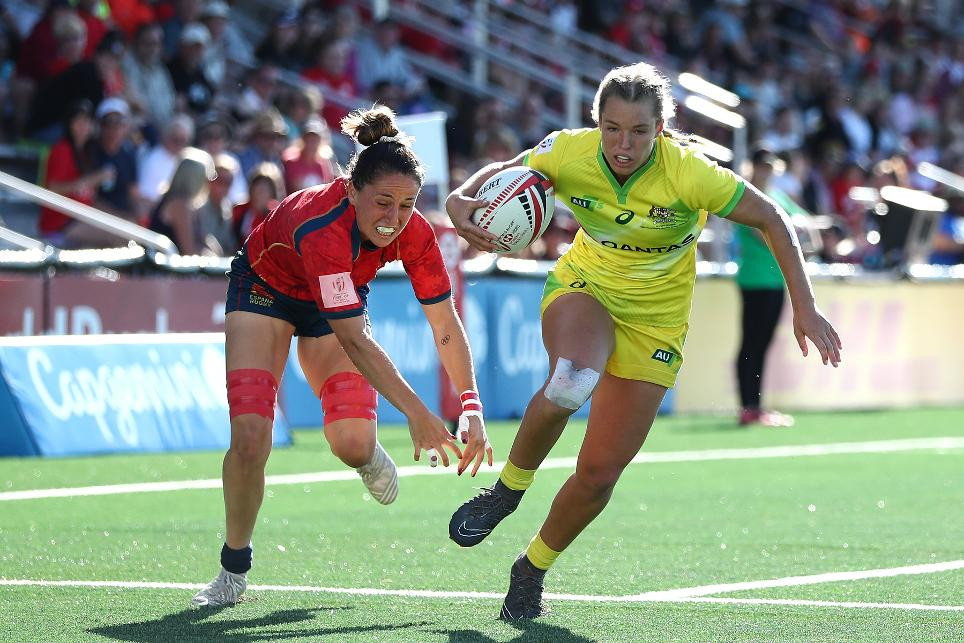 Action began today at the World Rugby Women's Sevens Series event in Langford in Canada ©World Rugby