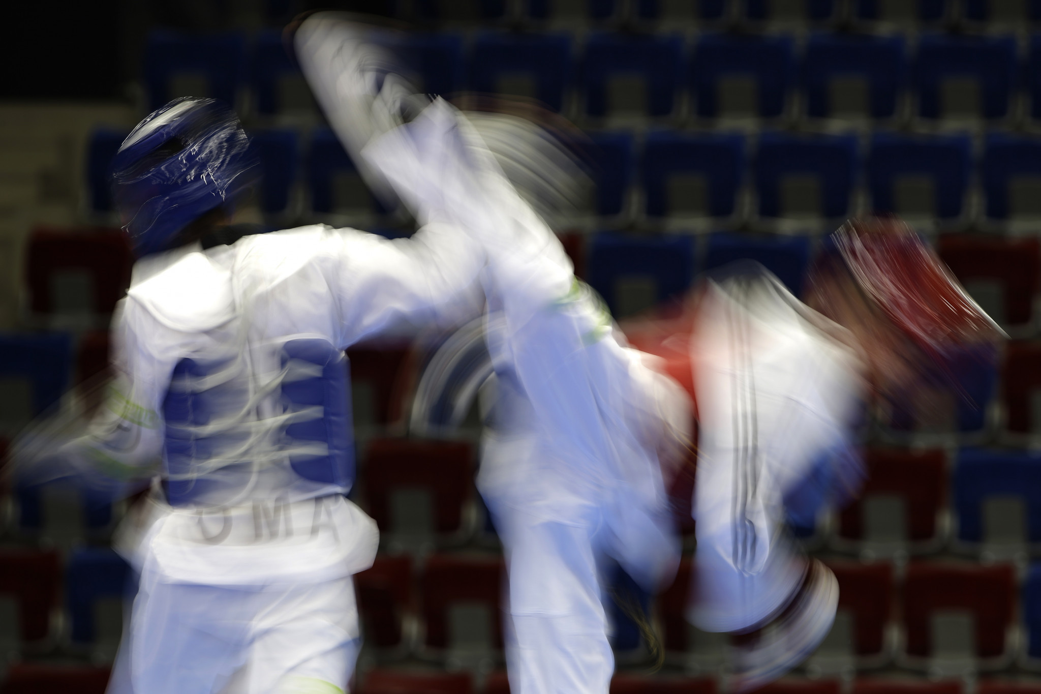 Aadil al Wahaibi, left, is one taekwondo player who has represented Oman internationally ©Getty Images