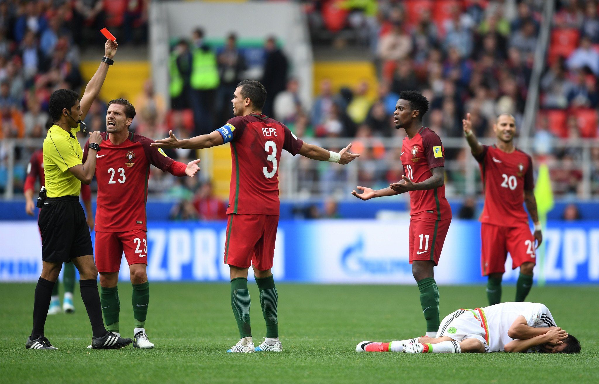 Fahad Al-Mirdasi took charge of the third-place match between Portugal and Mexico at last year's Confederations Cup ©Getty Images