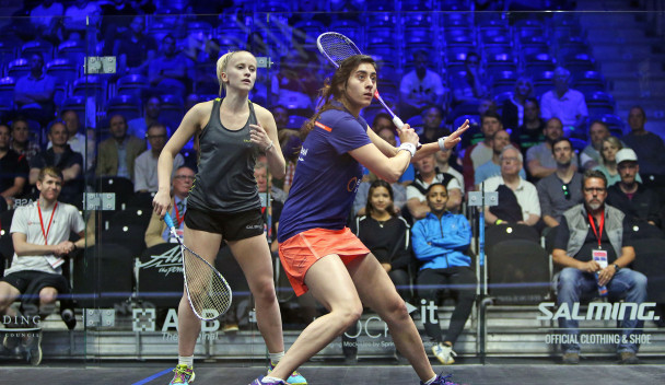 Nour El Sherbini, right, was among other winners today ©World Squash