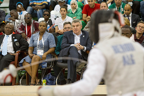 IOC President Thomas Bach attended part of the 2014 African Youth Games in Gabarone ©IOC