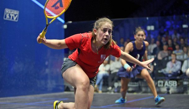Tesni Evans produced a surprise win in the women's singles today ©PSA World Tour