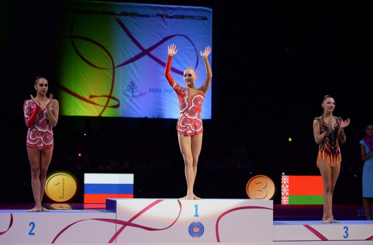 Russia’s Yana Kudryavtseva secured her third straight Rhythmic Gymnastics World Championships all-around title in Stuttgart ©Getty Images