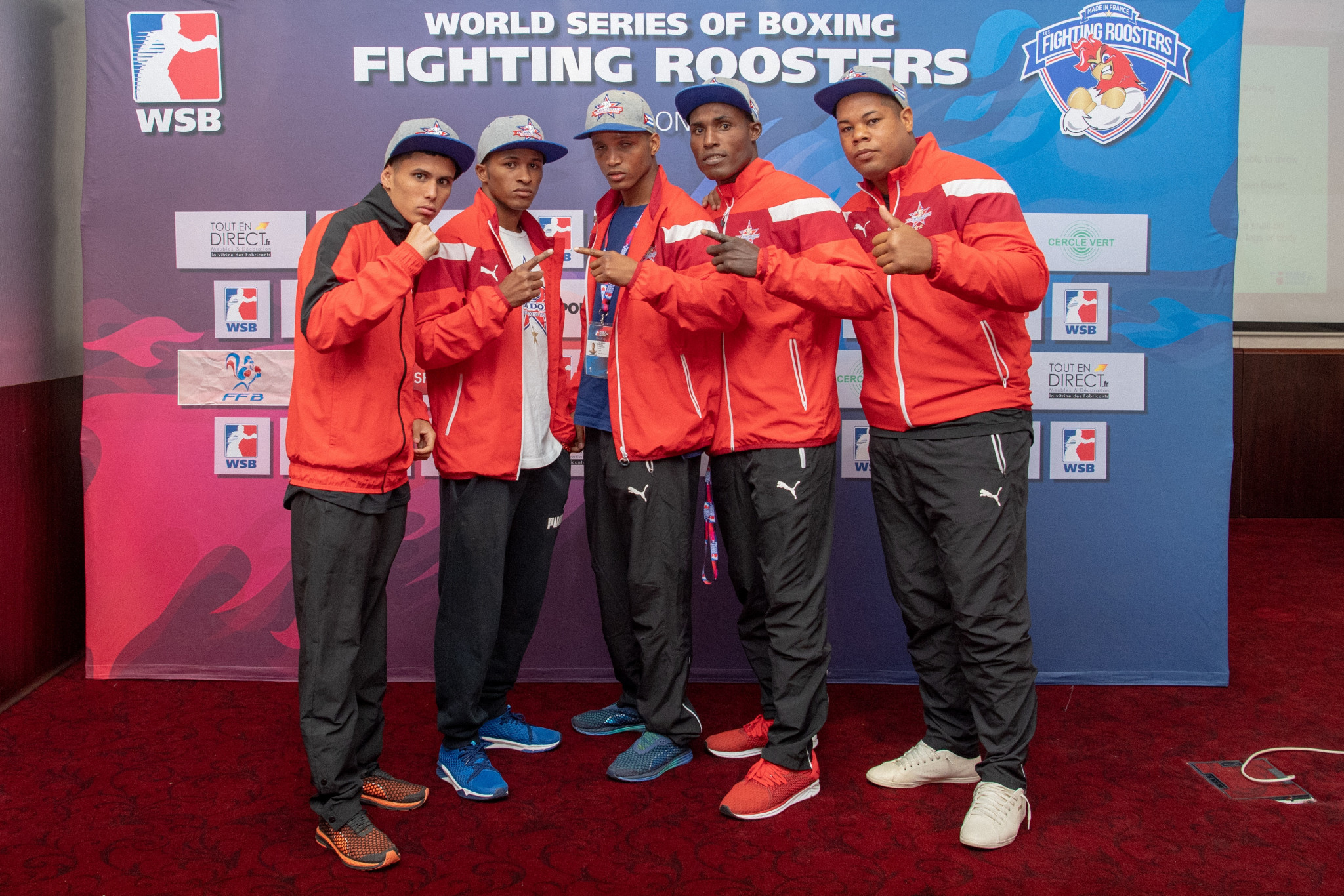 Cuba Domadores celebrated victory in the first leg of their World Series of Boxing semi-final ©WSB