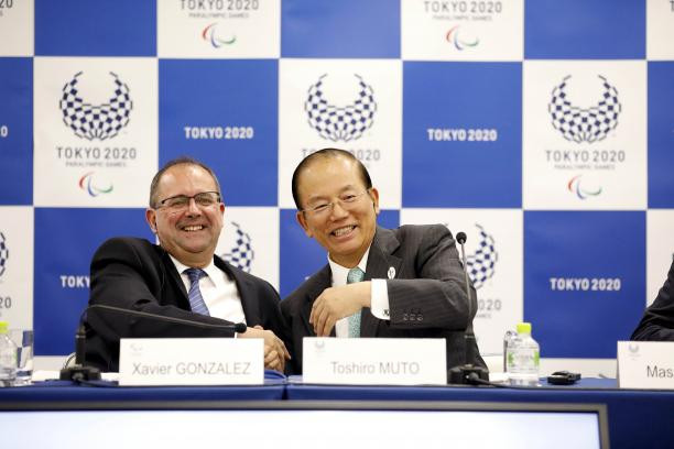 IPC chief executive Xavier Gonzalez, left, and Tokyo 2020 counterpart Toshirō Mutō, right, were in attendance at the fifth Project Review ©Tokyo 2020/Shugo Takemi