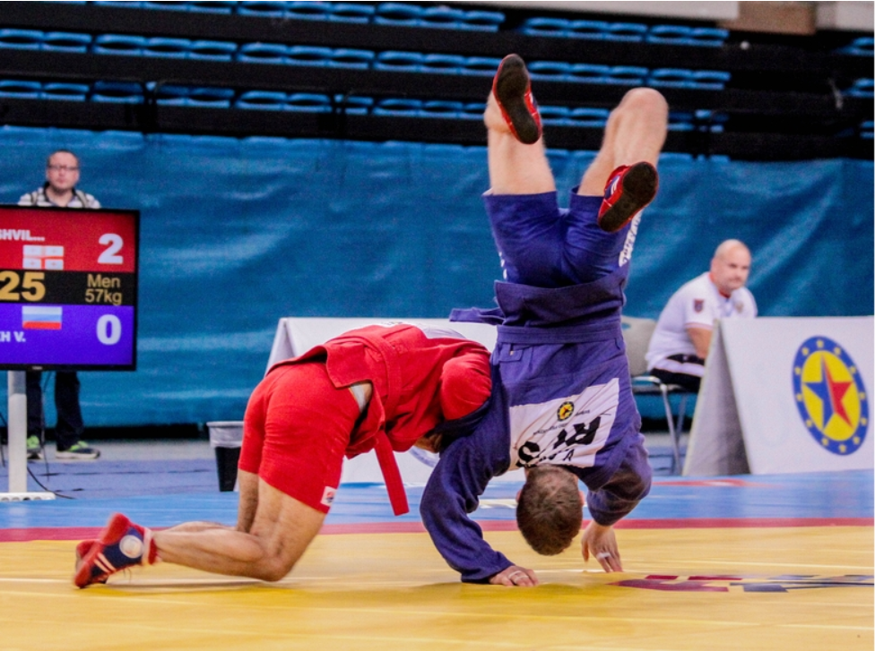 Vakhtangi Chidrashvili was one of two Georgian gold medallists today after topping the men's 57kg podium ©ESF