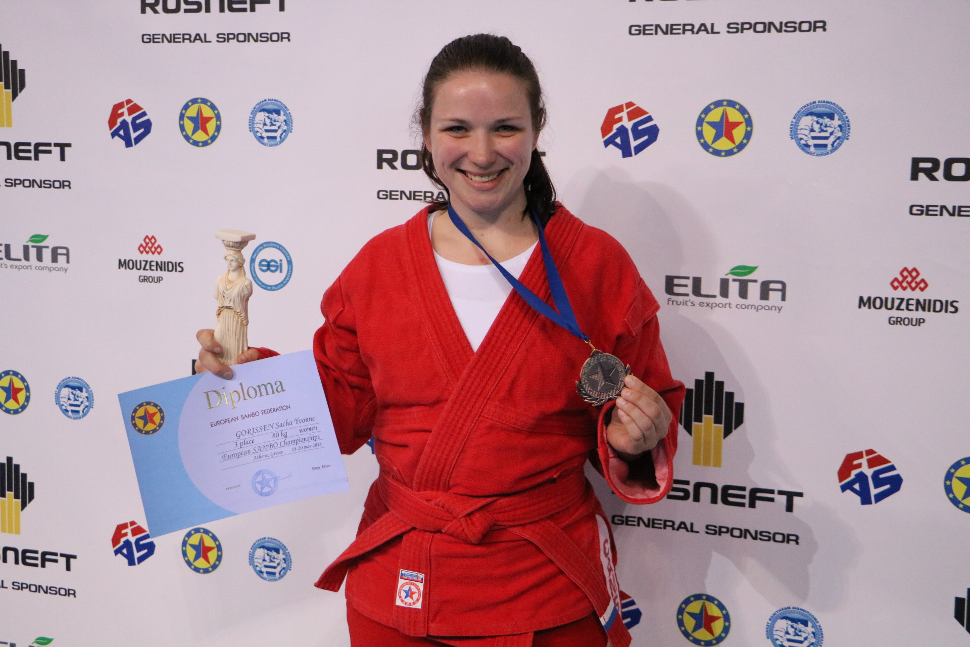 The Netherlands' Sacha Yvonne Gorissen was another medallist from Western Europe, taking bronze in the women's 80kg division ©FIAS