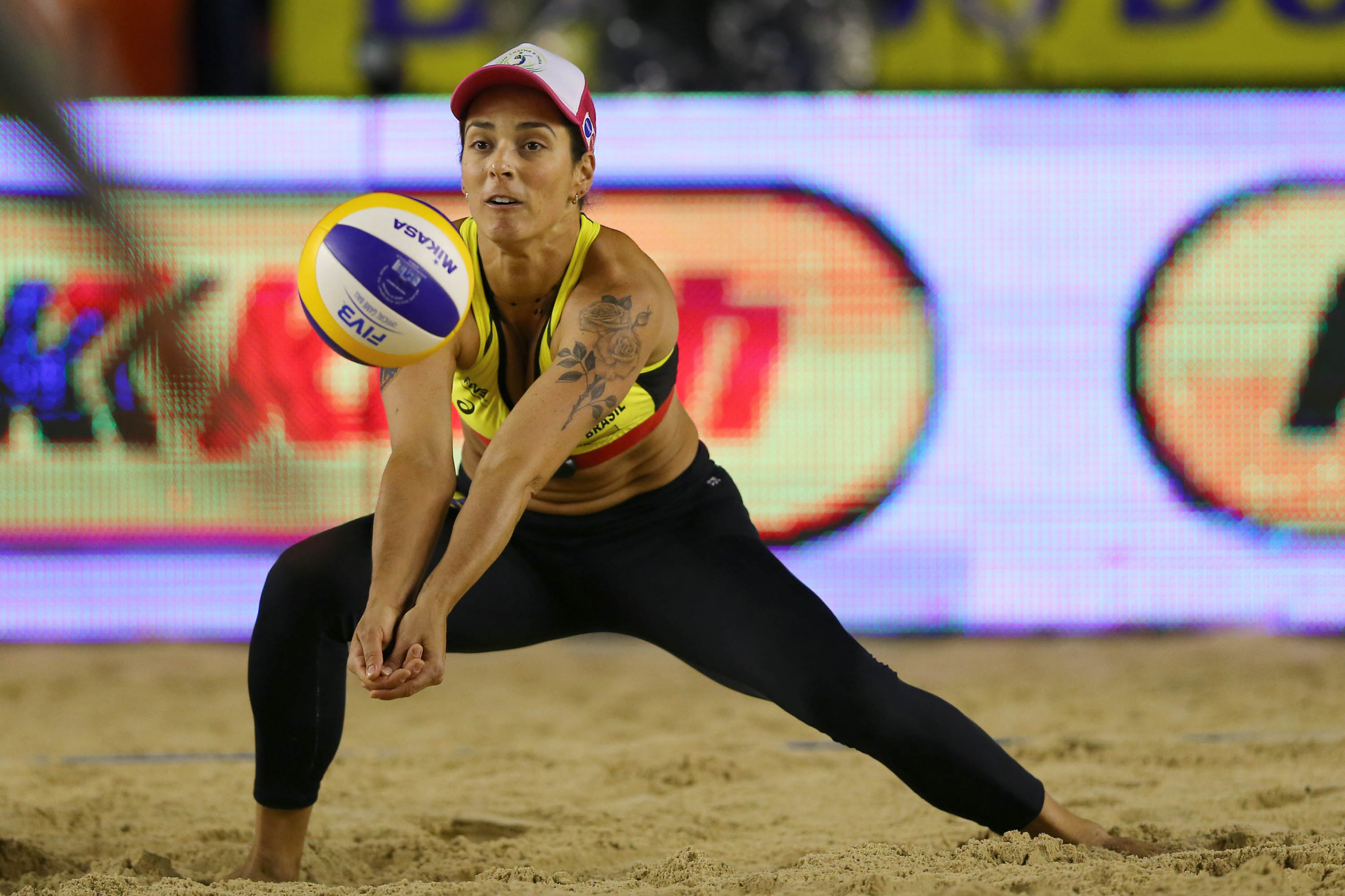 Brazil's Agatha Bednarczuk, pictured, and partner Duda Lisboa are undefeated in the women's event ©FIVB