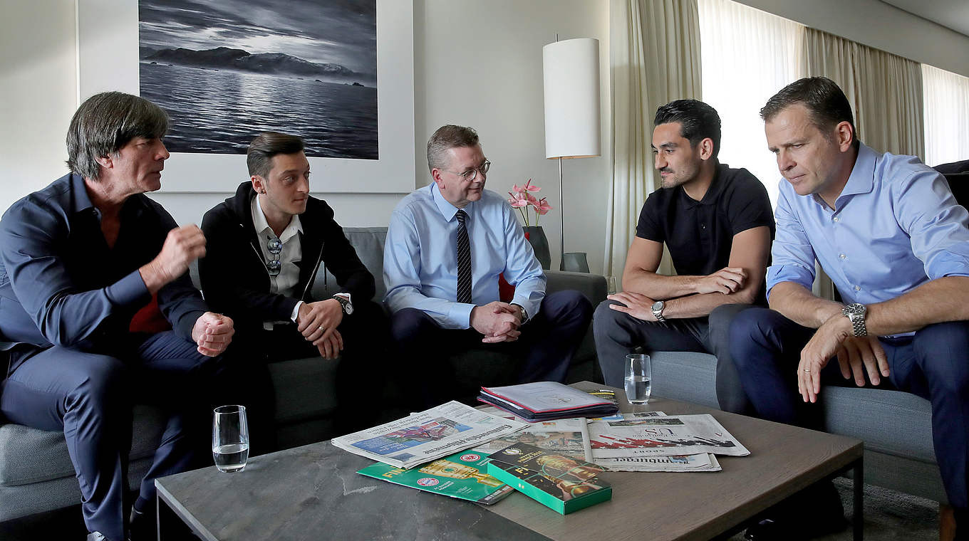 Mesut Özil and Ilkay Gündogan met with DFB officials to discuss the controversy ©DFB