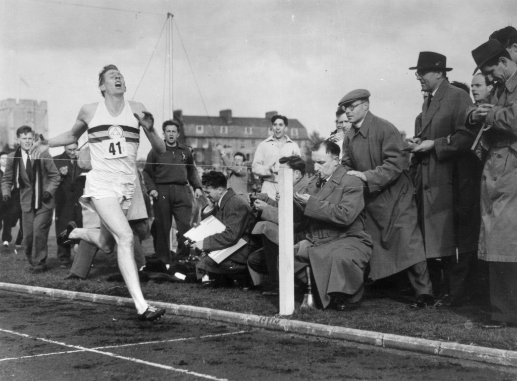 Sir Roger Bannister became the first man to run a mile in under four minutes