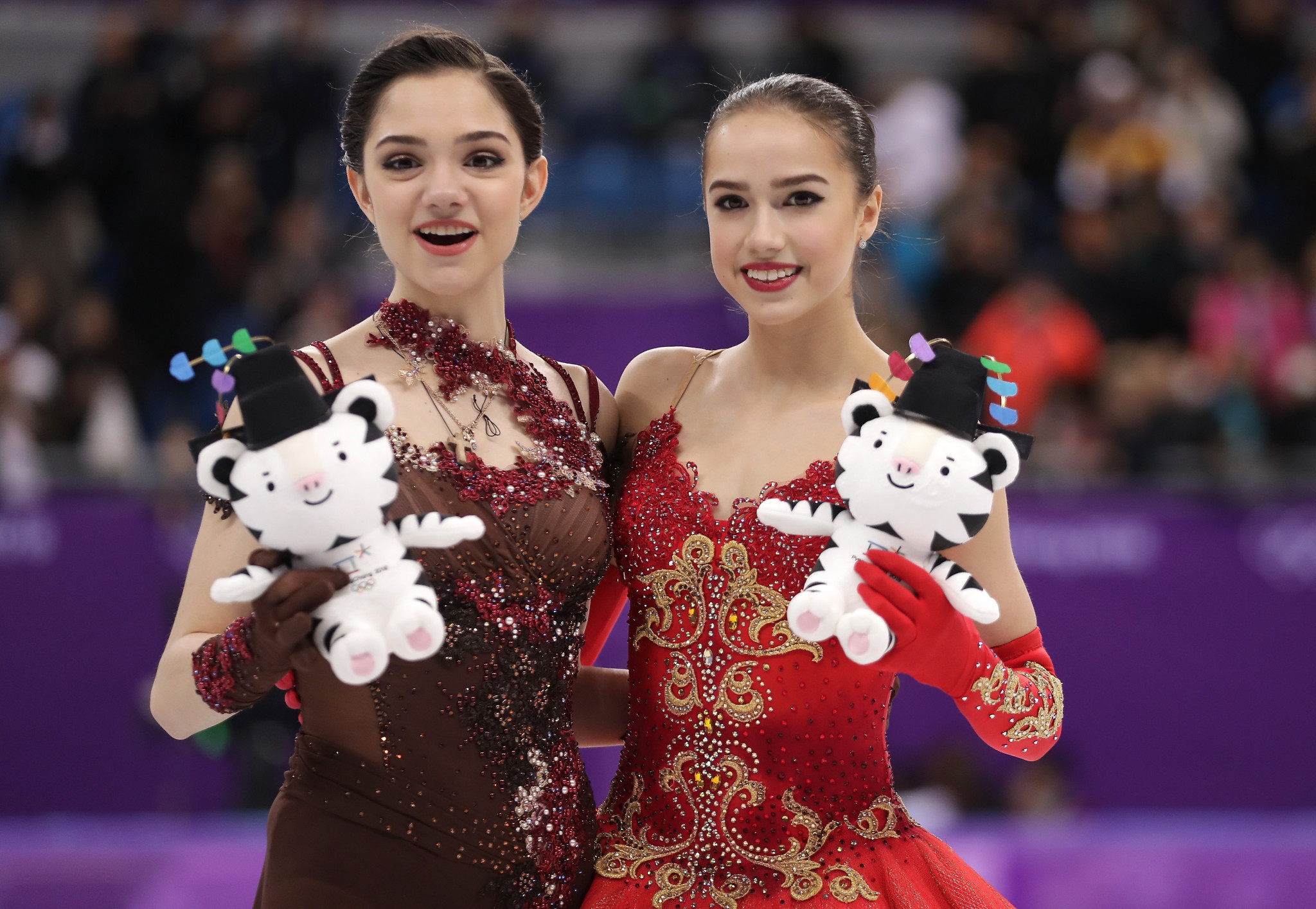 Evgenia Medvedeva, left, and Alina Zagitova, right, won silver and gold, respectively, at Pyeongchang 2018 ©Getty Images