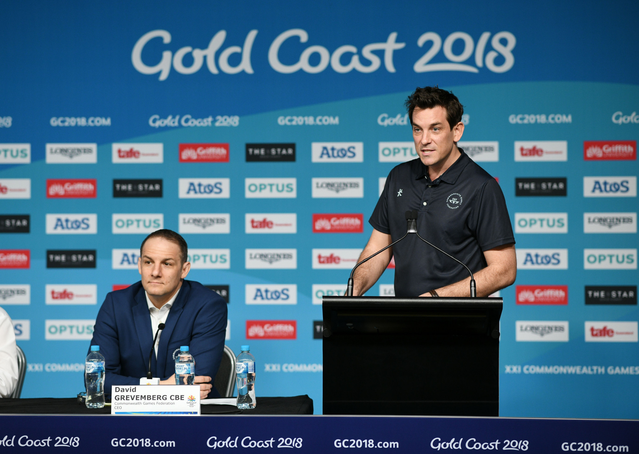 Ben Nichols pictured speaking at a press conference during the Commonwealth Games in Gold Coast last month ©Getty Images