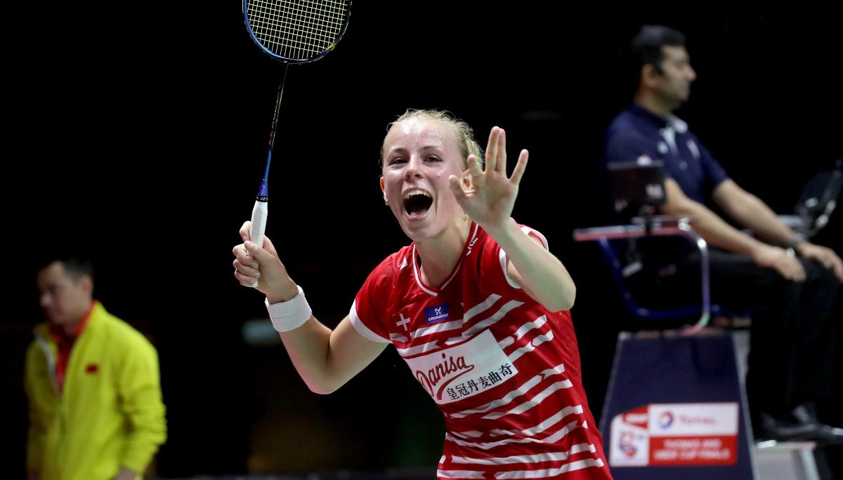 Denmark's Mia Blichfeldt had given her nation a surprise 1-0 lead over China before the defending champions recovered ©BWF