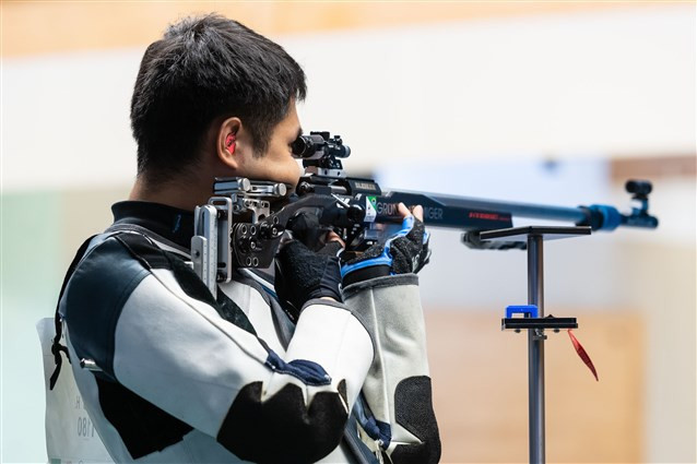China’s Yang Haoran set a world record on his way to winning the men’s 50 metres rifle three positions event at the ISSF World Cup in Munich ©ISSF