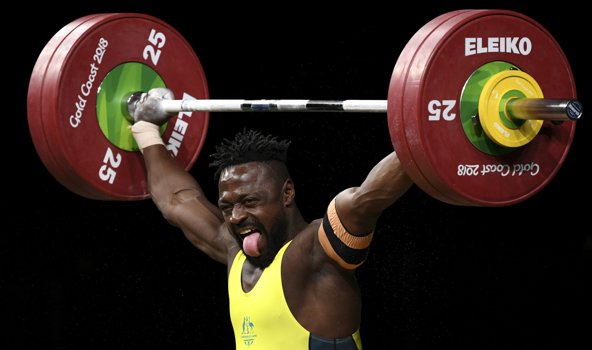 Francois Etoundi finished third in the men's 77kg event at Gold Coast 2018 ©Getty Images